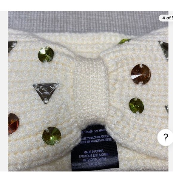 NWOT Anthropologie Lele Sadoughie Misha Embellished Cream Headband, One size - Picture 5 of 8